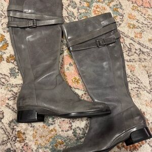 Ecco Gray Over the Knee Leather Boots